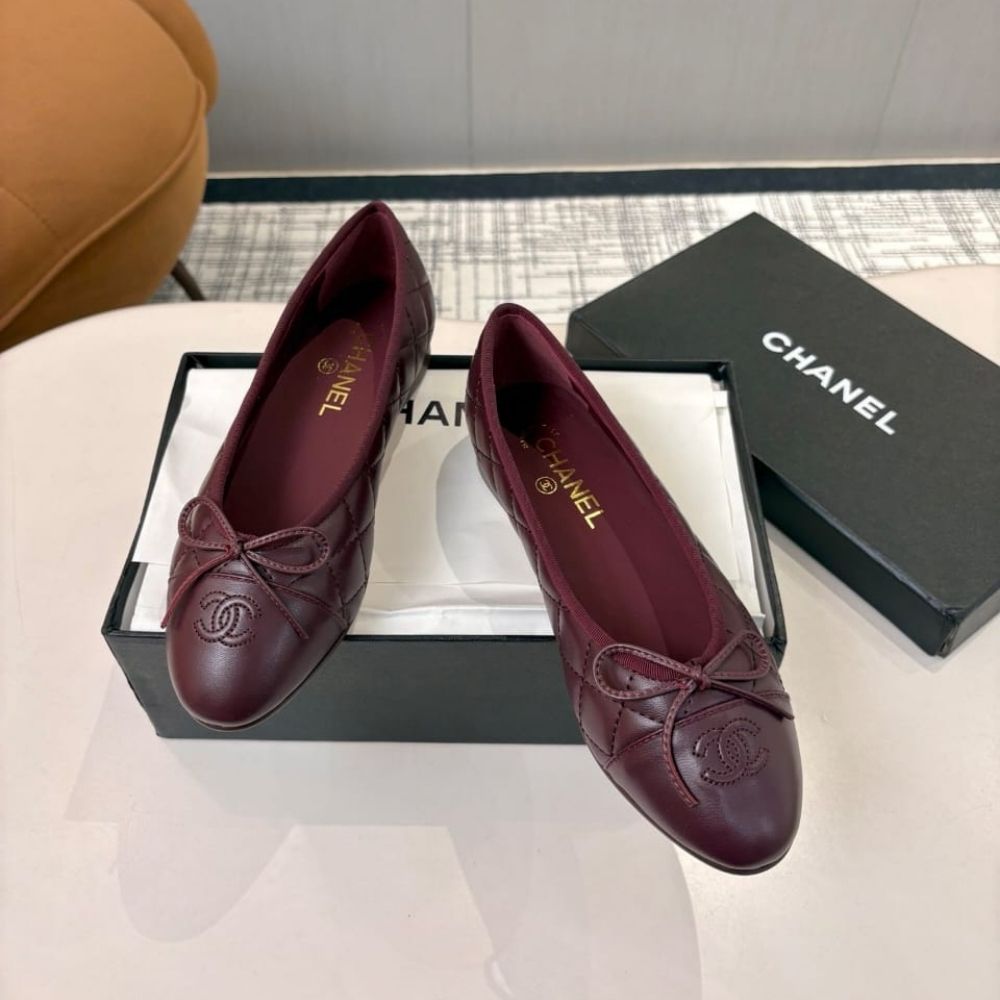Chanel Ballet Flats Dark Burgundy G26250 X01000 U7065 - Image 4