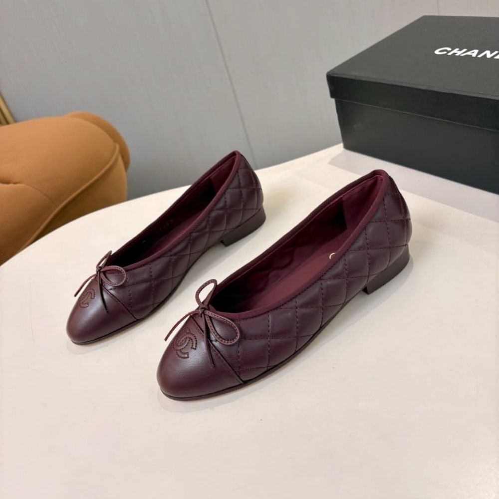 Chanel Ballet Flats Dark Burgundy G26250 X01000 U7065 - Image 5