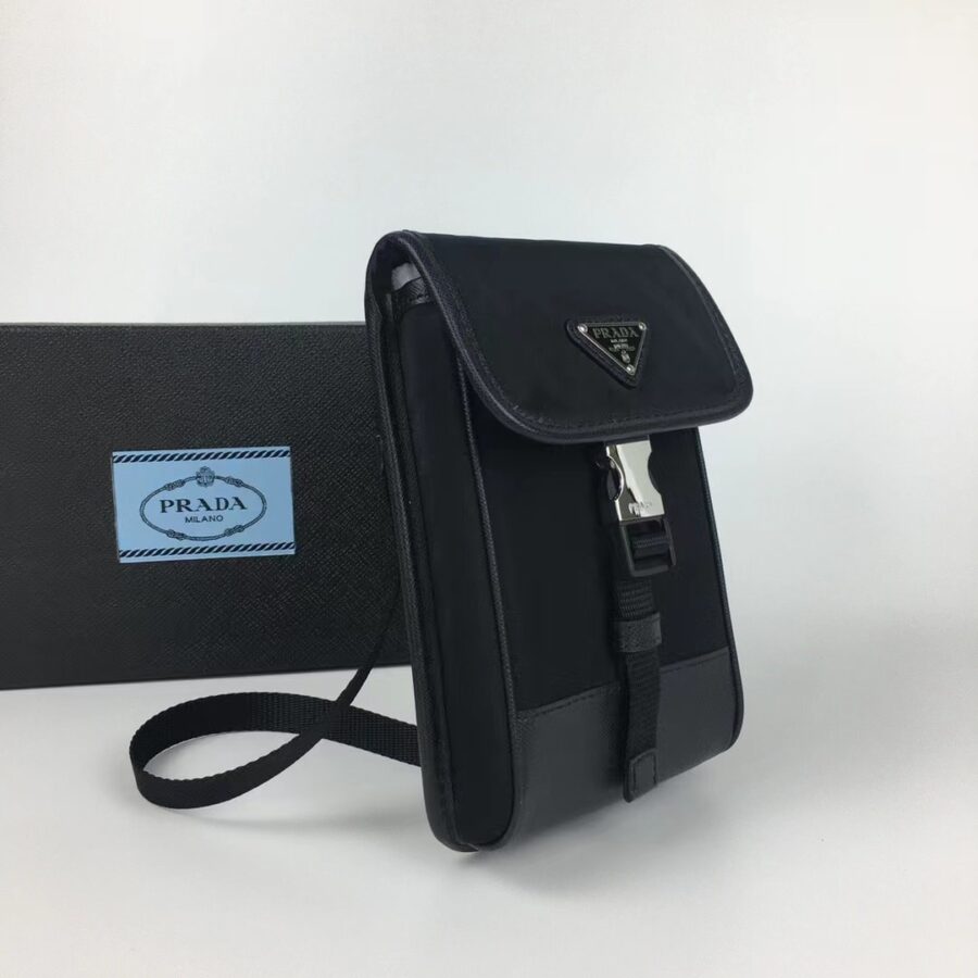 Alternative view of PRADA BLACK RE-NYLON PHONE POUCH BLACK 19CM
