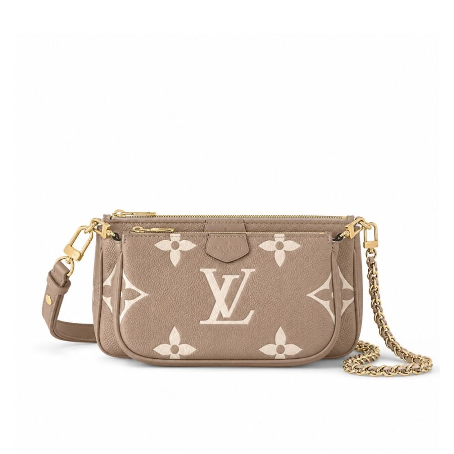 Louis Vuitton Multi Pochette Accessoires Monogram Empreinte Greige 25Cm